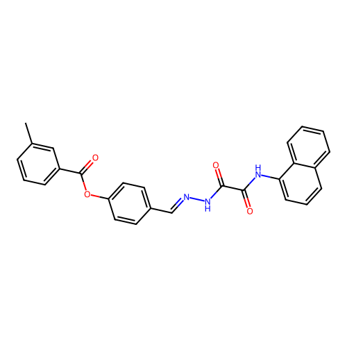 4-(2-((1-Naphthylamino)(oxo)acetyl)carbohydrazonoyl)phenyl 3-methylbenzoate structure