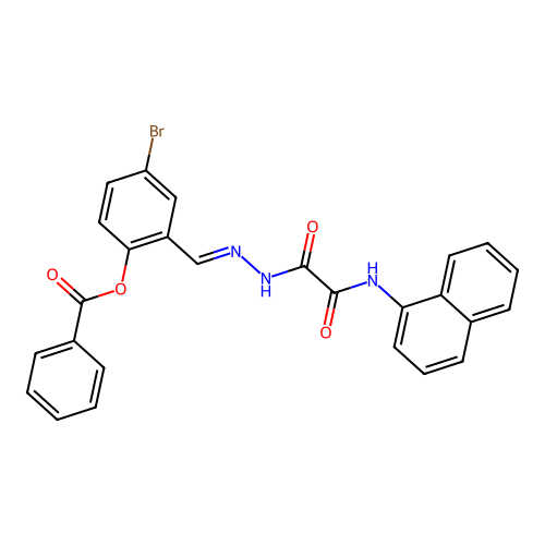 4-Bromo-2-(2-((1-naphthylamino)(oxo)acetyl)carbohydrazonoyl)phenyl benzoate structure