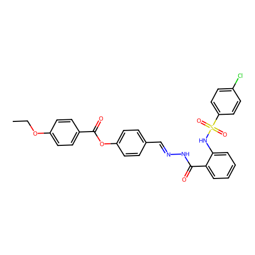 4-(2-(2-(((4-CL-PH)Sulfonyl)amino)benzoyl)carbohydrazonoyl)PH 4-ethoxybenzoate structure