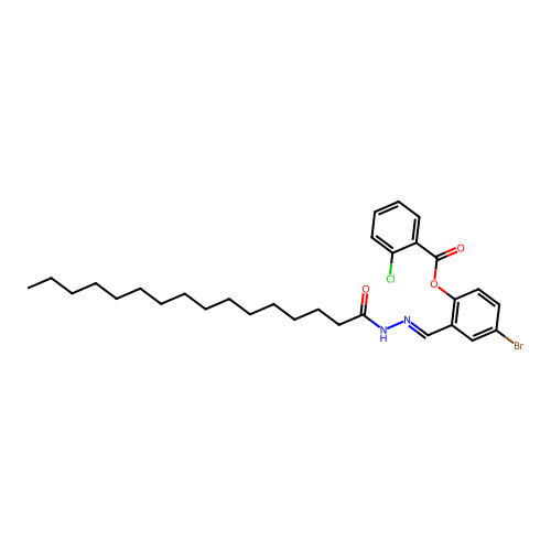 [4-Bromo-2-[(hexadecanoylhydrazinylidene)methyl]phenyl] 2-chlorobenzoate structure