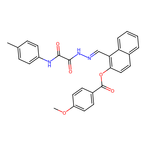1-(2-(Oxo(4-toluidino)acetyl)carbohydrazonoyl)-2-naphthyl 4-methoxybenzoate structure