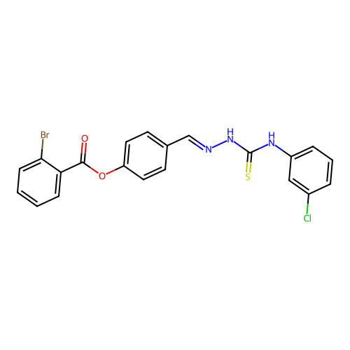 4-(2-((3-Chloroanilino)carbothioyl)carbohydrazonoyl)phenyl 2-bromobenzoate structure