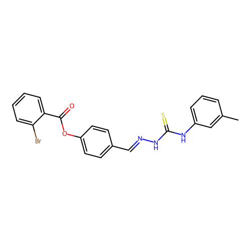4-(2-(3-Toluidinocarbothioyl)carbohydrazonoyl)phenyl 2-bromobenzoate structure