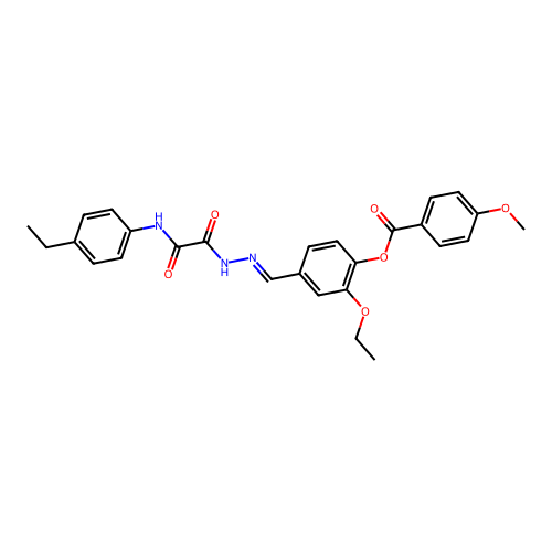 2-Ethoxy-4-(2-((4-ethylanilino)(oxo)AC)carbohydrazonoyl)phenyl 4-methoxybenzoate structure
