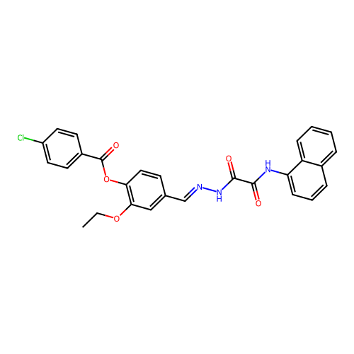 2-Ethoxy-4-(2-((1-naphthylamino)(oxo)AC)carbohydrazonoyl)phenyl 4-chlorobenzoate structure