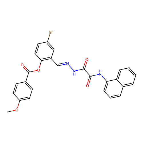 4-BR-2-(2-((1-Naphthylamino)(oxo)AC)carbohydrazonoyl)phenyl 4-methoxybenzoate structure