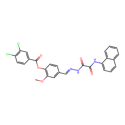 2-Meo-4-(2-((1-naphthylamino)(oxo)AC)carbohydrazonoyl)PH 3,4-dichlorobenzoate structure