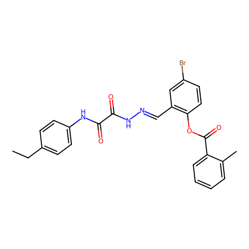 4-BR-2-(2-((4-Ethylanilino)(oxo)acetyl)carbohydrazonoyl)phenyl 2-methylbenzoate structure