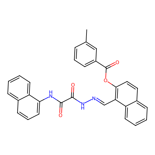 1-(2-((1-Naphthylamino)(oxo)acetyl)carbohydrazonoyl)-2-naphthyl 3-methylbenzoate structure