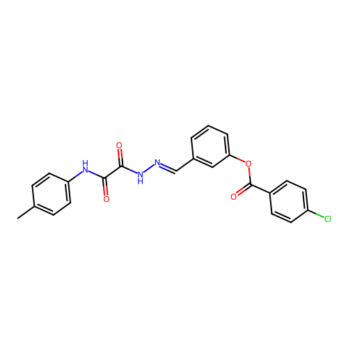 3-(2-(Oxo(4-toluidino)acetyl)carbohydrazonoyl)phenyl 4-chlorobenzoate structure