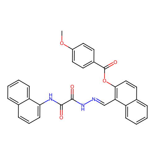1-(2-((1-Naphthylamino)(oxo)AC)carbohydrazonoyl)-2-naphthyl 4-methoxybenzoate structure