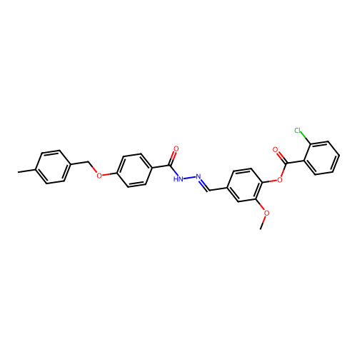 2-Meo-4-(2-(4-((4-methylbenzyl)oxy)benzoyl)carbohydrazonoyl)PH 2-chlorobenzoate structure