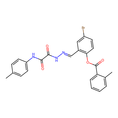4-Bromo-2-(2-(oxo(4-toluidino)acetyl)carbohydrazonoyl)phenyl 2-methylbenzoate structure