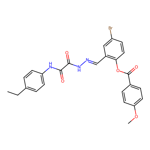 4-BR-2-(2-((4-Ethylanilino)(oxo)acetyl)carbohydrazonoyl)phenyl 4-methoxybenzoate structure