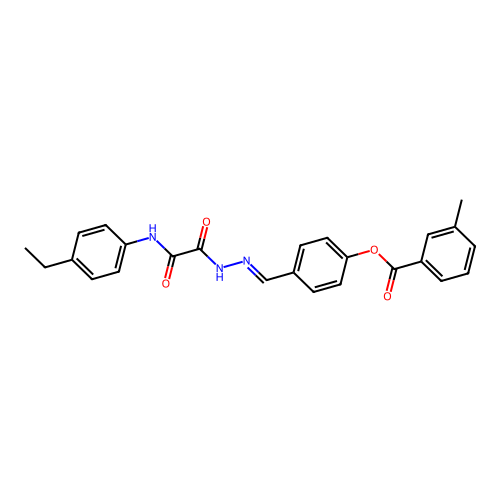 4-(2-((4-Ethylanilino)(oxo)acetyl)carbohydrazonoyl)phenyl 3-methylbenzoate structure