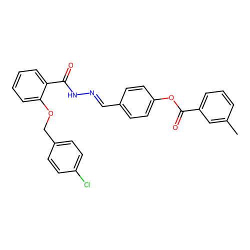 4-(2-(2-((4-Chlorobenzyl)oxy)benzoyl)carbohydrazonoyl)phenyl 3-methylbenzoate structure