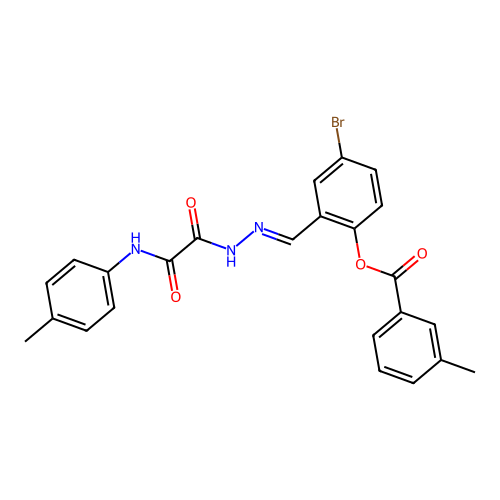 4-Bromo-2-(2-(oxo(4-toluidino)acetyl)carbohydrazonoyl)phenyl 3-methylbenzoate structure