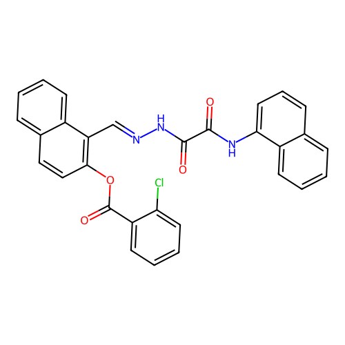 1-(2-((1-Naphthylamino)(oxo)acetyl)carbohydrazonoyl)-2-naphthyl 2-chlorobenzoate structure