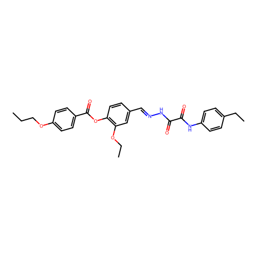 2-Ethoxy-4-(2-((4-ethylanilino)(oxo)AC)carbohydrazonoyl)phenyl 4-propoxybenzoate structure