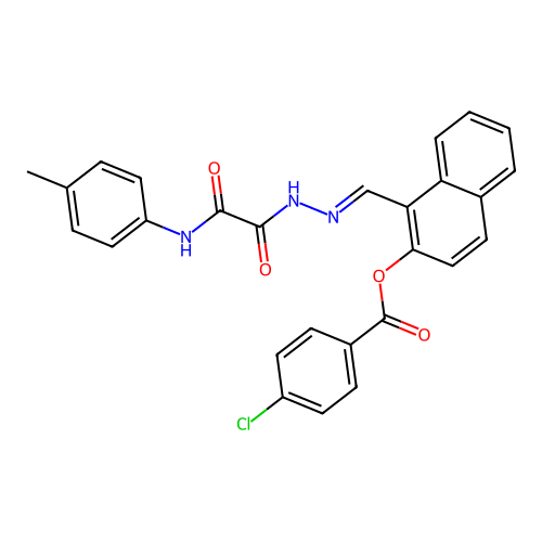 1-(2-(Oxo(4-toluidino)acetyl)carbohydrazonoyl)-2-naphthyl 4-chlorobenzoate structure