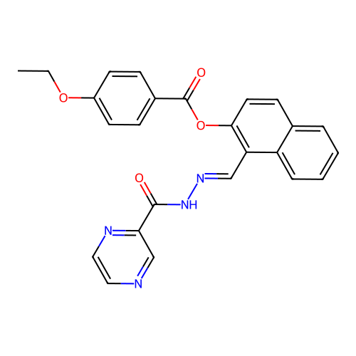 1-(2-(2-Pyrazinylcarbonyl)carbohydrazonoyl)-2-naphthyl 4-ethoxybenzoate structure