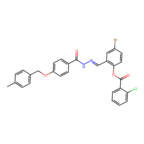 4-BR-2-(2-(4-((4-Methylbenzyl)oxy)benzoyl)carbohydrazonoyl)PH 2-chlorobenzoate structure