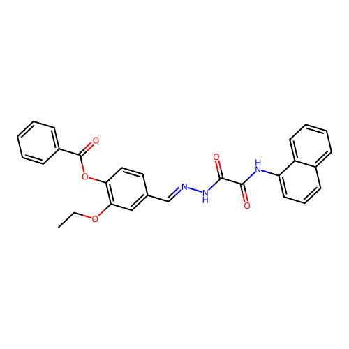 2-Ethoxy-4-(2-((1-naphthylamino)(oxo)acetyl)carbohydrazonoyl)phenyl benzoate structure