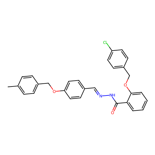2-((4-Chlorobenzyl)oxy)-N'-(4-((4-methylbenzyl)oxy)benzylidene)benzohydrazide structure