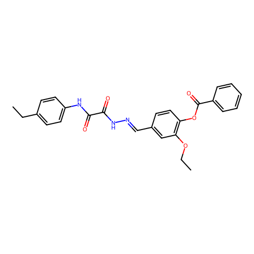 2-Ethoxy-4-(2-((4-ethylanilino)(oxo)acetyl)carbohydrazonoyl)phenyl benzoate structure