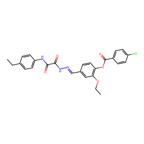 2-Ethoxy-4-(2-((4-ethylanilino)(oxo)AC)carbohydrazonoyl)phenyl 4-chlorobenzoate structure