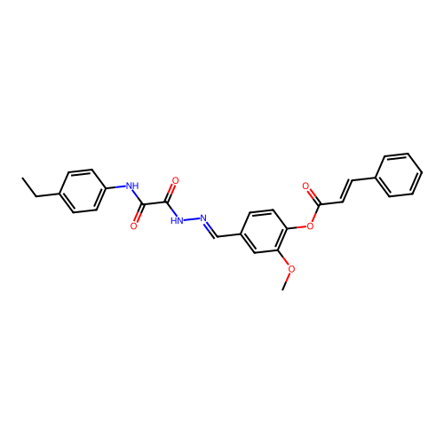 4-(2-((4-Ethylanilino)(oxo)AC)carbohydrazonoyl)-2-methoxyphenyl 3-phenylacrylate structure