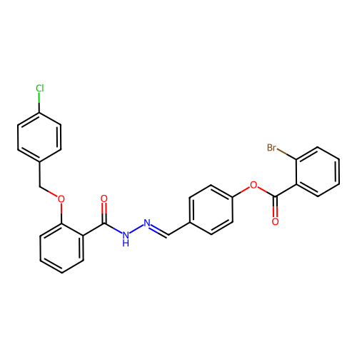 4-(2-(2-((4-Chlorobenzyl)oxy)benzoyl)carbohydrazonoyl)phenyl 2-bromobenzoate structure