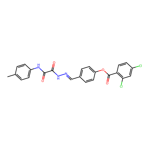 4-(2-(Oxo(4-toluidino)acetyl)carbohydrazonoyl)phenyl 2,4-dichlorobenzoate structure