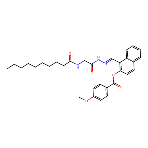 1-(2-((Decanoylamino)acetyl)carbohydrazonoyl)-2-naphthyl 4-methoxybenzoate structure