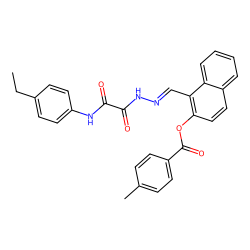 1-(2-((4-Ethylanilino)(oxo)acetyl)carbohydrazonoyl)-2-naphthyl 4-methylbenzoate structure