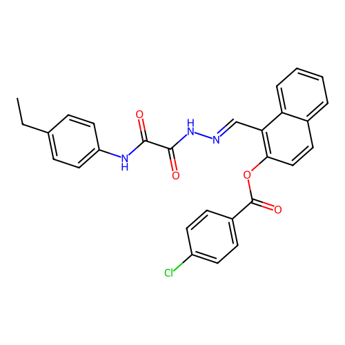 1-(2-((4-Ethylanilino)(oxo)acetyl)carbohydrazonoyl)-2-naphthyl 4-chlorobenzoate structure