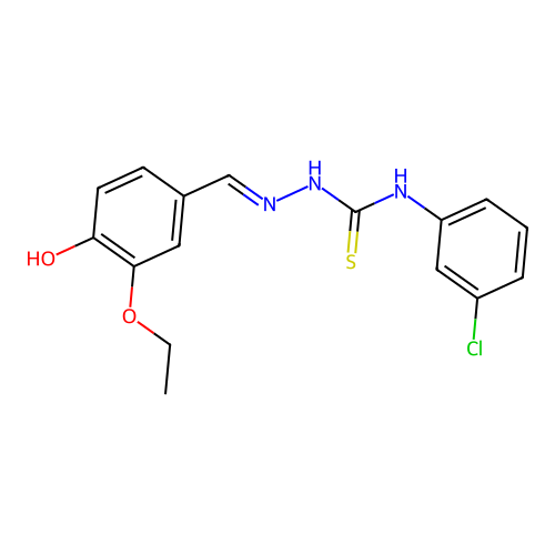 1-(3-Chlorophenyl)-3-[(3-ethoxy-4-hydroxyphenyl)methylideneamino]thiourea structure
