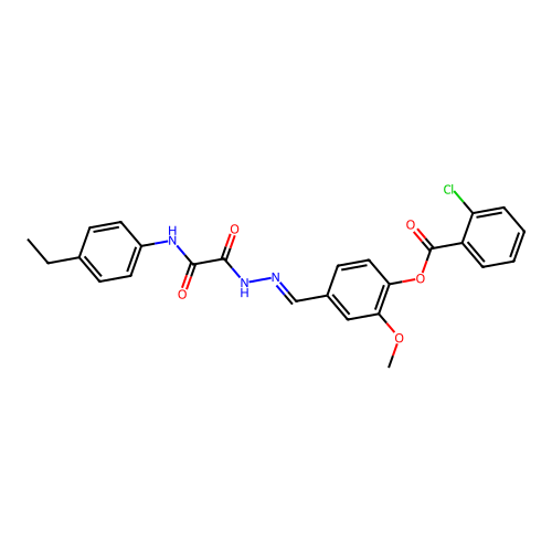 4-(2-((4-Ethylanilino)(oxo)AC)carbohydrazonoyl)-2-methoxyphenyl 2-chlorobenzoate structure