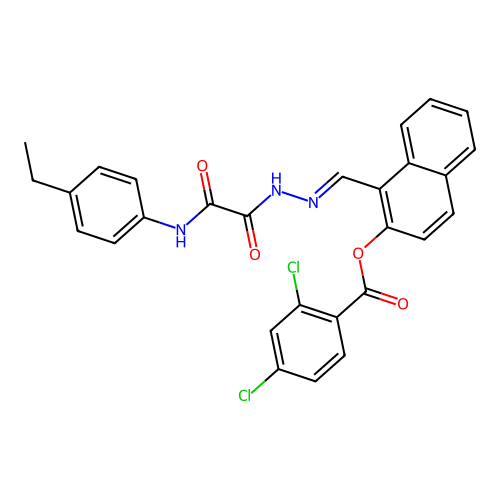 1-(2-((4-Ethylanilino)(oxo)AC)carbohydrazonoyl)-2-naphthyl 2,4-dichlorobenzoate structure