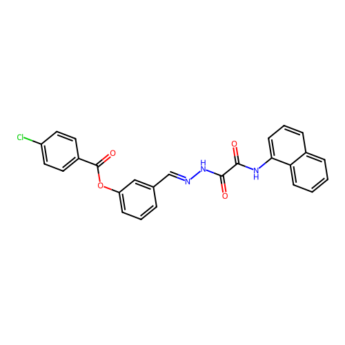 3-(2-((1-Naphthylamino)(oxo)acetyl)carbohydrazonoyl)phenyl 4-chlorobenzoate structure
