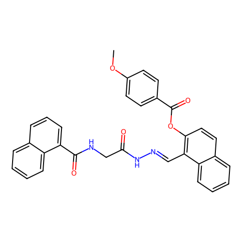 1-((E)-{2-[2-(1-naphthoylamino)acetyl]hydrazono}methyl)-2-naphthyl 4-methoxybenzoate structure