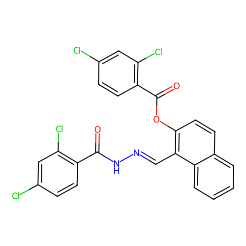 1-{(E)-[2-(2,4-dichlorobenzoyl)hydrazono]methyl}-2-naphthyl 2,4-dichlorobenzoate structure