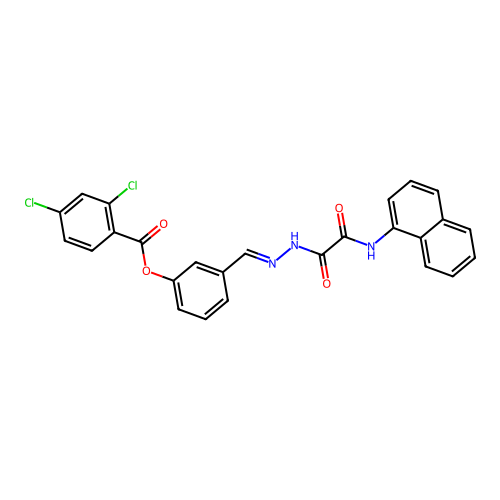 3-(2-((1-Naphthylamino)(oxo)acetyl)carbohydrazonoyl)phenyl 2,4-dichlorobenzoate structure