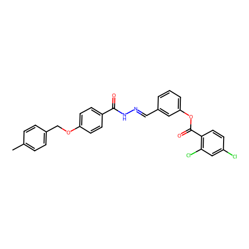 3-(2-(4-((4-Methylbenzyl)oxy)benzoyl)carbohydrazonoyl)PH 2,4-dichlorobenzoate structure