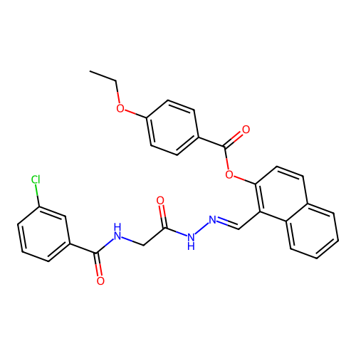 1-(2-(((3-Chlorobenzoyl)amino)AC)carbohydrazonoyl)-2-naphthyl 4-ethoxybenzoate structure