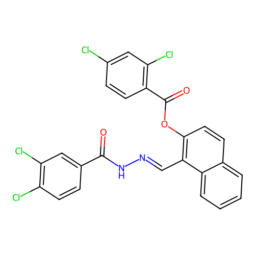 1-(2-(3,4-Dichlorobenzoyl)carbohydrazonoyl)-2-naphthyl 2,4-dichlorobenzoate structure
