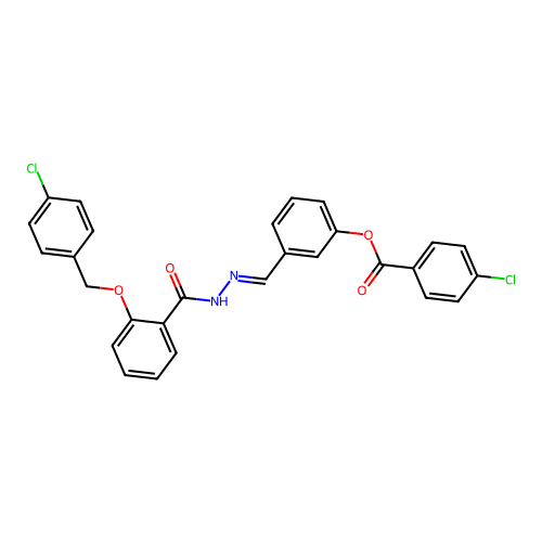 3-(2-(2-((4-Chlorobenzyl)oxy)benzoyl)carbohydrazonoyl)phenyl 4-chlorobenzoate structure