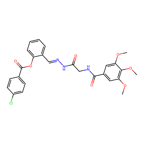 2-(2-(((3,4,5-Trimethoxybenzoyl)amino)AC)carbohydrazonoyl)PH 4-chlorobenzoate structure