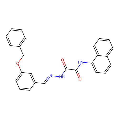 2-(2-(3-(Benzyloxy)benzylidene)hydrazino)-N-(1-naphthyl)-2-oxoacetamide structure