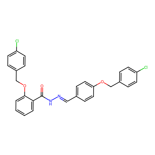 2-((4-Chlorobenzyl)oxy)-N'-(4-((4-chlorobenzyl)oxy)benzylidene)benzohydrazide structure